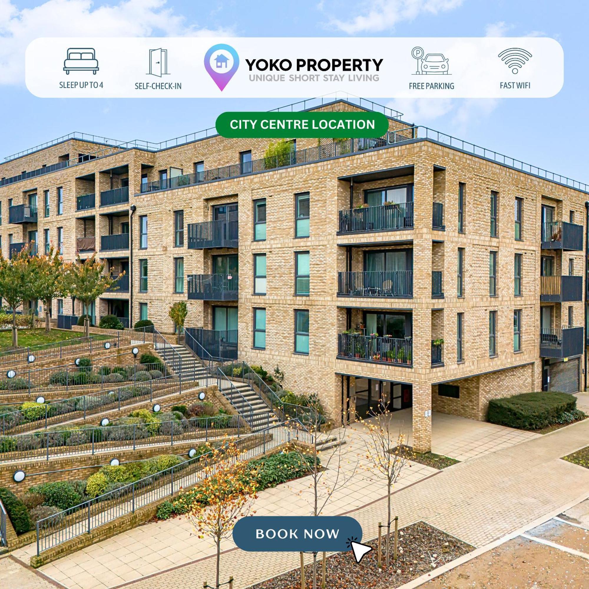 Penthouse Apartment - City Centre - Secure Parking, Balcony, Self-Check-In, Fast Wifi And Smart Tv With Netflix By Yoko Property Milton Keynes Exterior foto